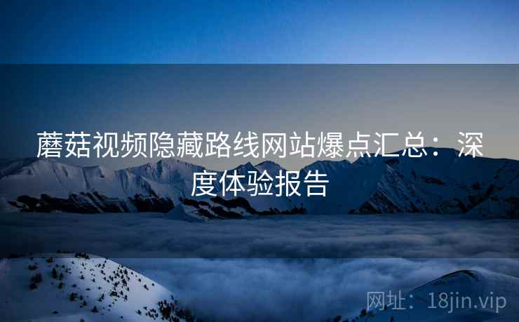 蘑菇视频隐藏路线网站爆点汇总：深度体验报告